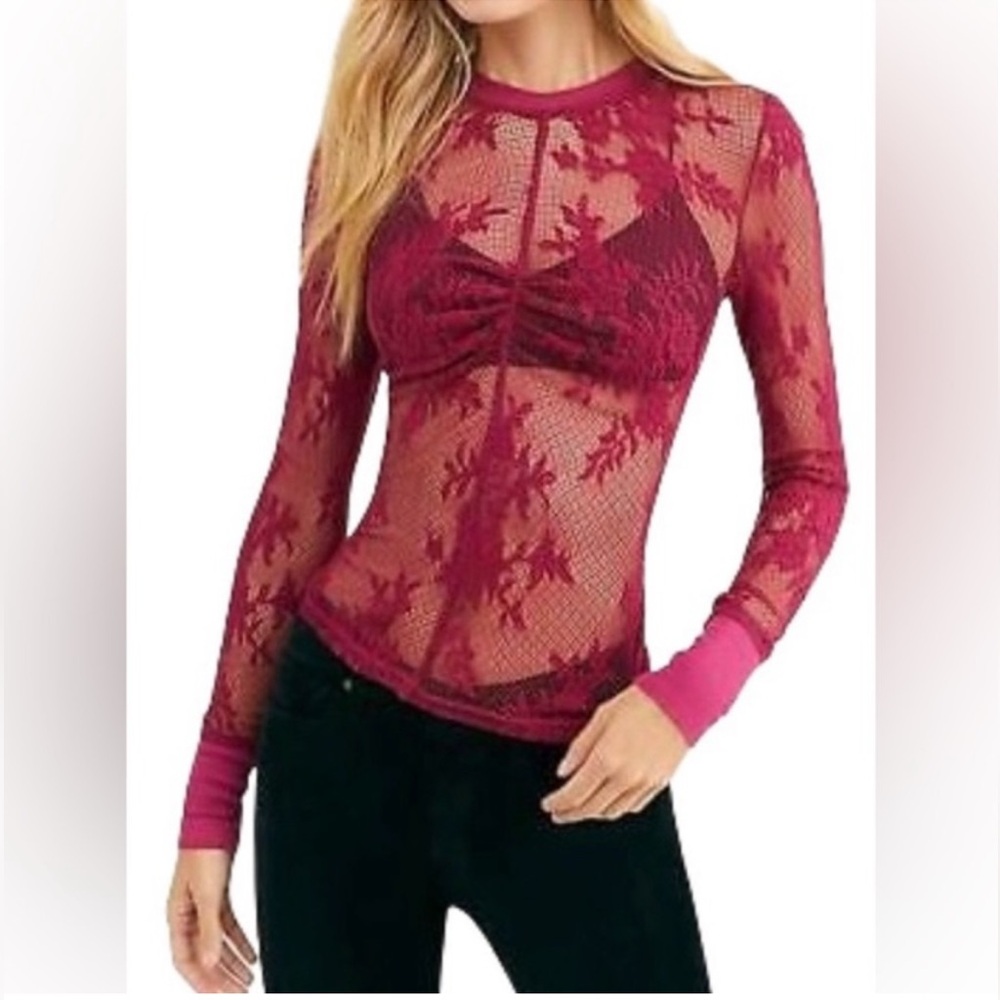 Free People Cool with it lace long sleeve